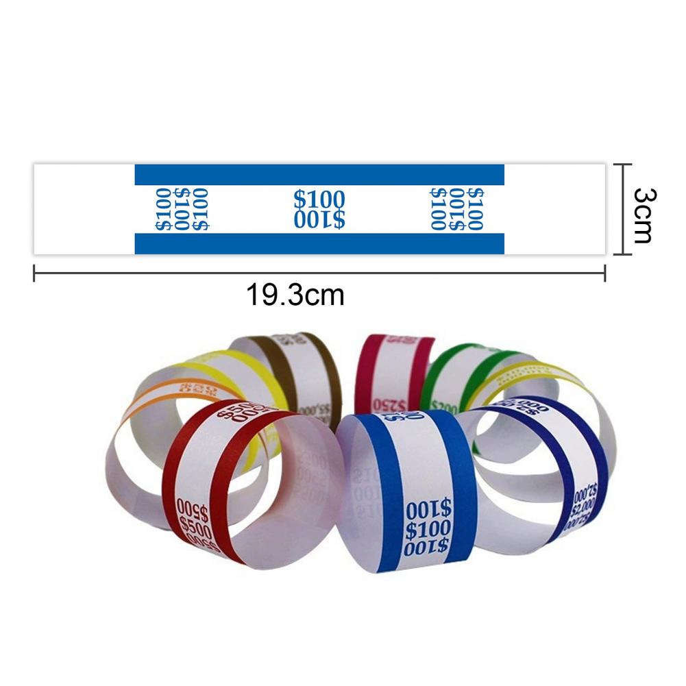 Cash Binder with Adhesive Strip Cash Strap Organizer Money Band Bundles Self-sealing Cash Straps for Banks Hospitality for Money