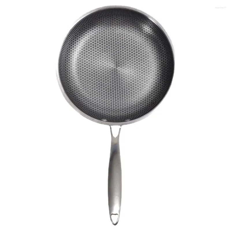Pans Stainless Steel Wok Non Stick Frying Egg Kitchen Cookware Honeycomb Skillet Household Nonstick Fy8770 0702