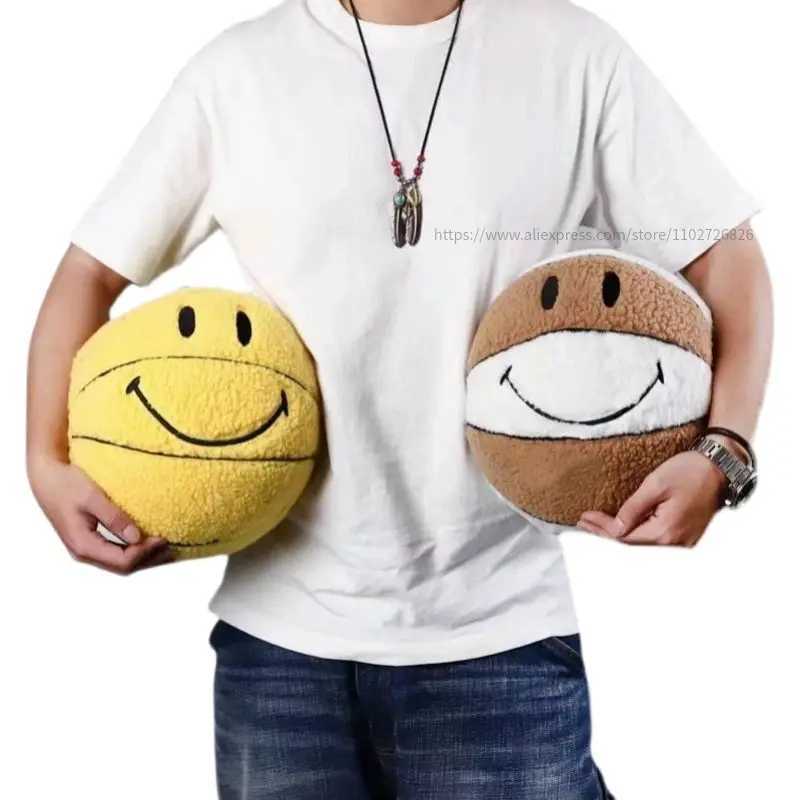 Stuffed Plush Animals 32cm Creative Smile Ball Plush Toy Cute Basketball Pillow Car Home Basketball Doll Ball Ventilation Opening Throwing Doll Pillow