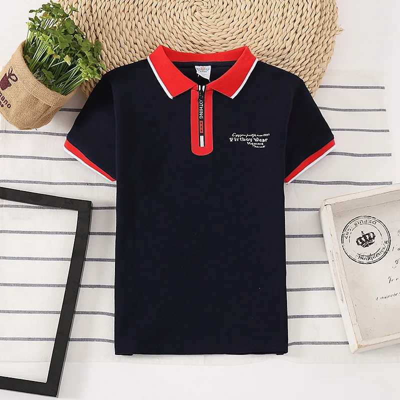 Polos Polos Childrens polo shirt boys short seven piece T-shirt cotton baby polo shirt childrens lapel top WX5.29