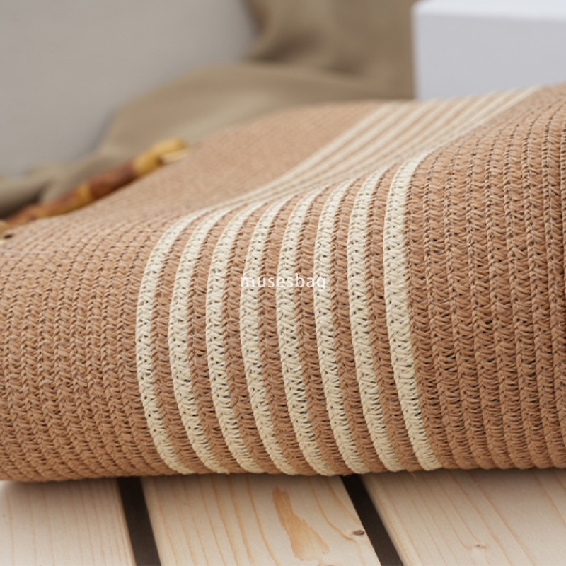 Fashion straw woven bag for women's beach bag designer luxury mini shoulder bag retro women's high-quality handbag versatile large capacity 