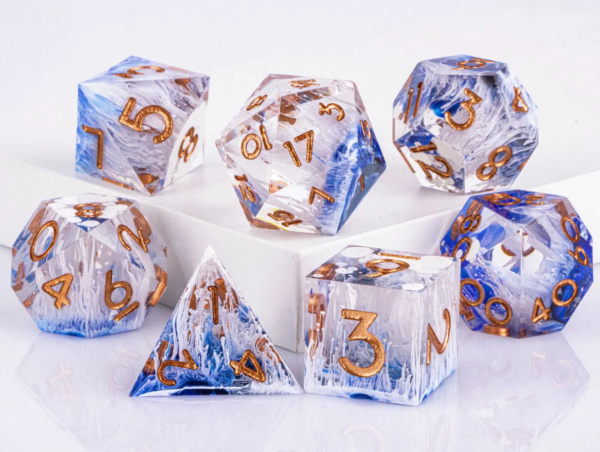 Dice Games Handmad DnD Polyhedral Dice Set For Dungeons and Dragons d and d Dice Sharp Edged Resin D D Dice Set Gifts D20 Dice s2452318