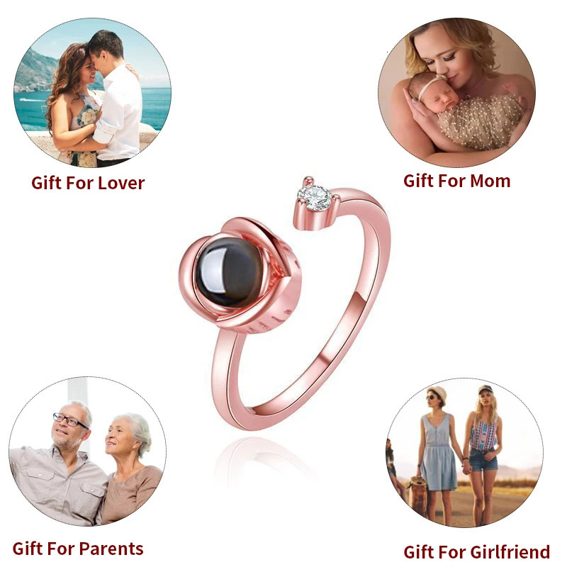 Custom Projection Po Ring For Women Personalized Jewelry Gift for WifeGirlfriend Birthday GiftAnniversary Gift Mothers Day 240530
