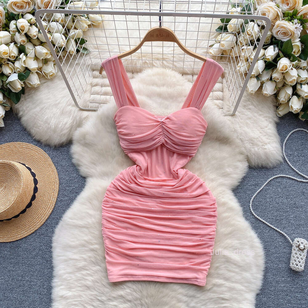 Pure desire dress womens scheming pleated waist slimming and sexy short skirt with elastic mesh suspender trendy skirt