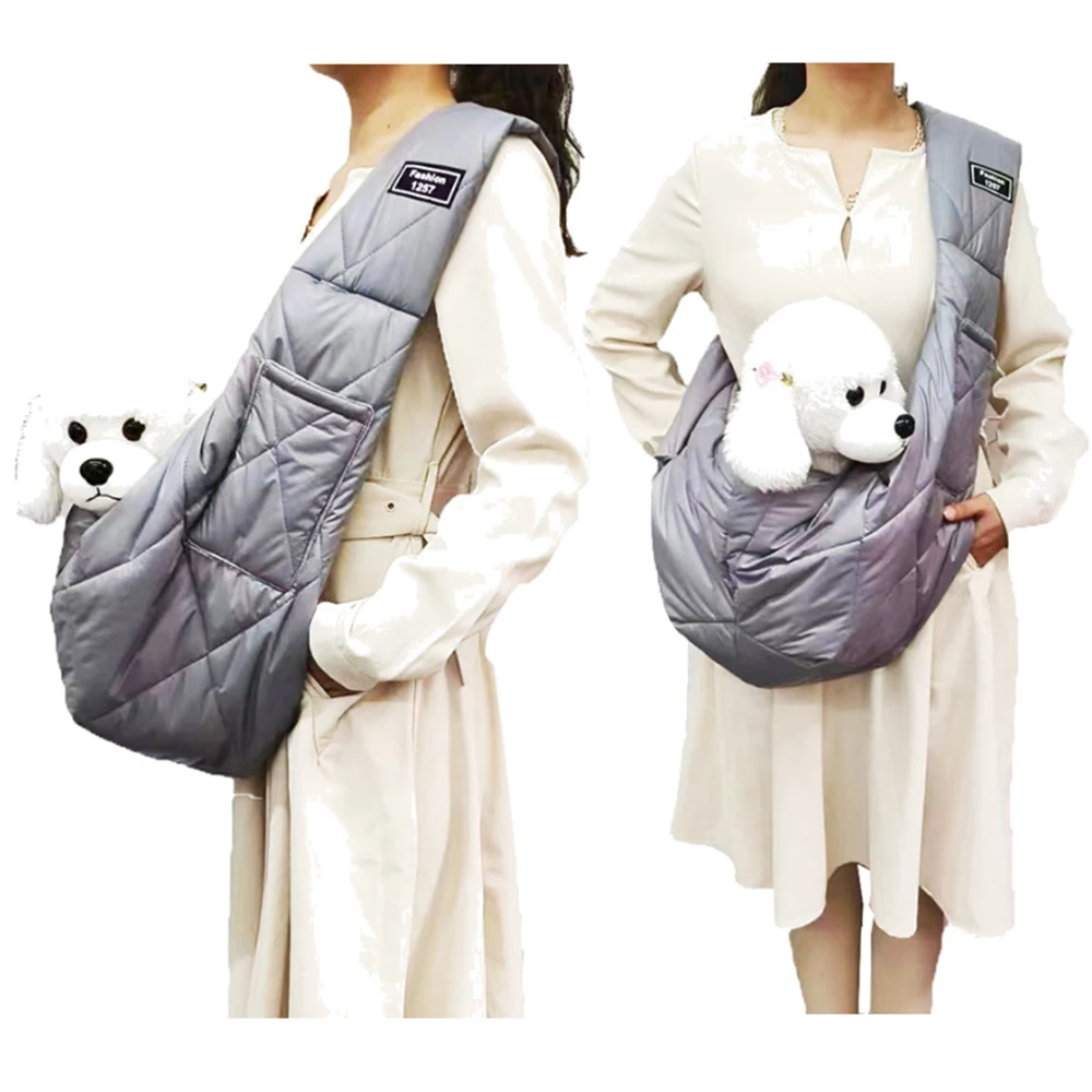 Winter Warm Dog Cat Bag Portable Pet Dog Carrier Bags Outdoor Travel Chest Bags Sling Handbag Puppy Comfort Single Shoulder Bag