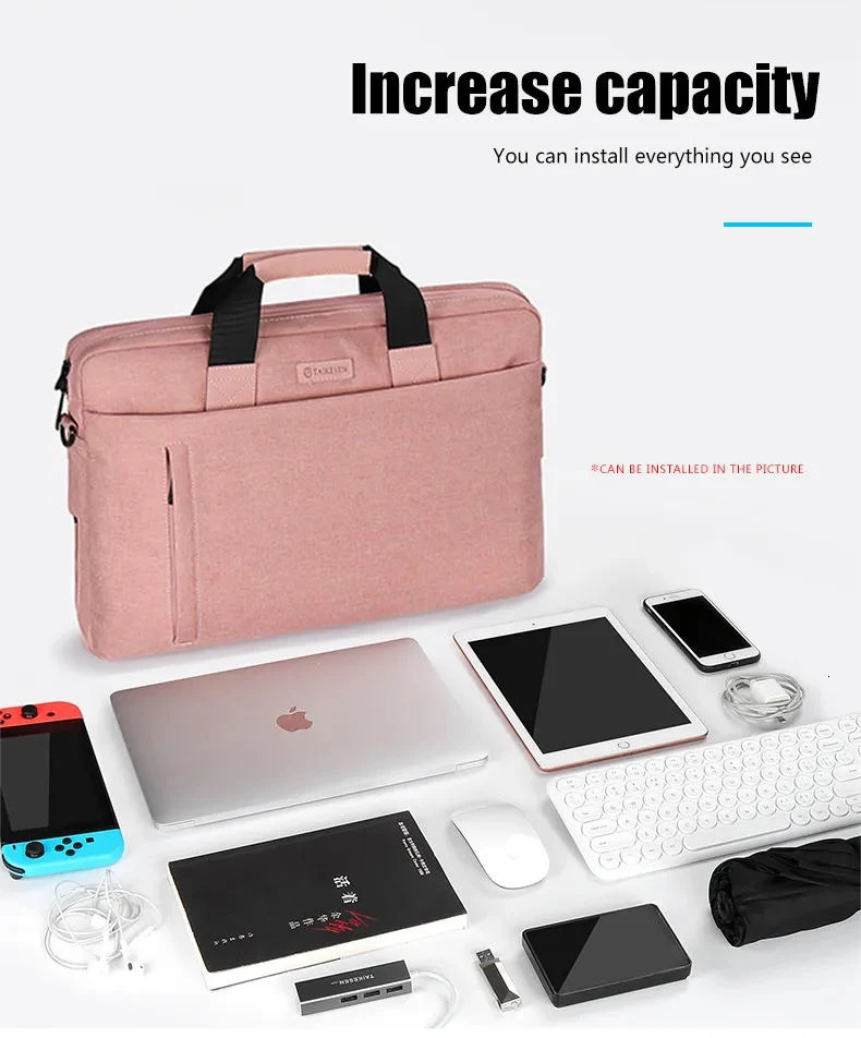 Laptop Bag 13 15.6 Inches Water Resistant Laptop Sleeve Case with Shoulder Straps Handle Notebook Computer Case Briefcase UNISEX 240528