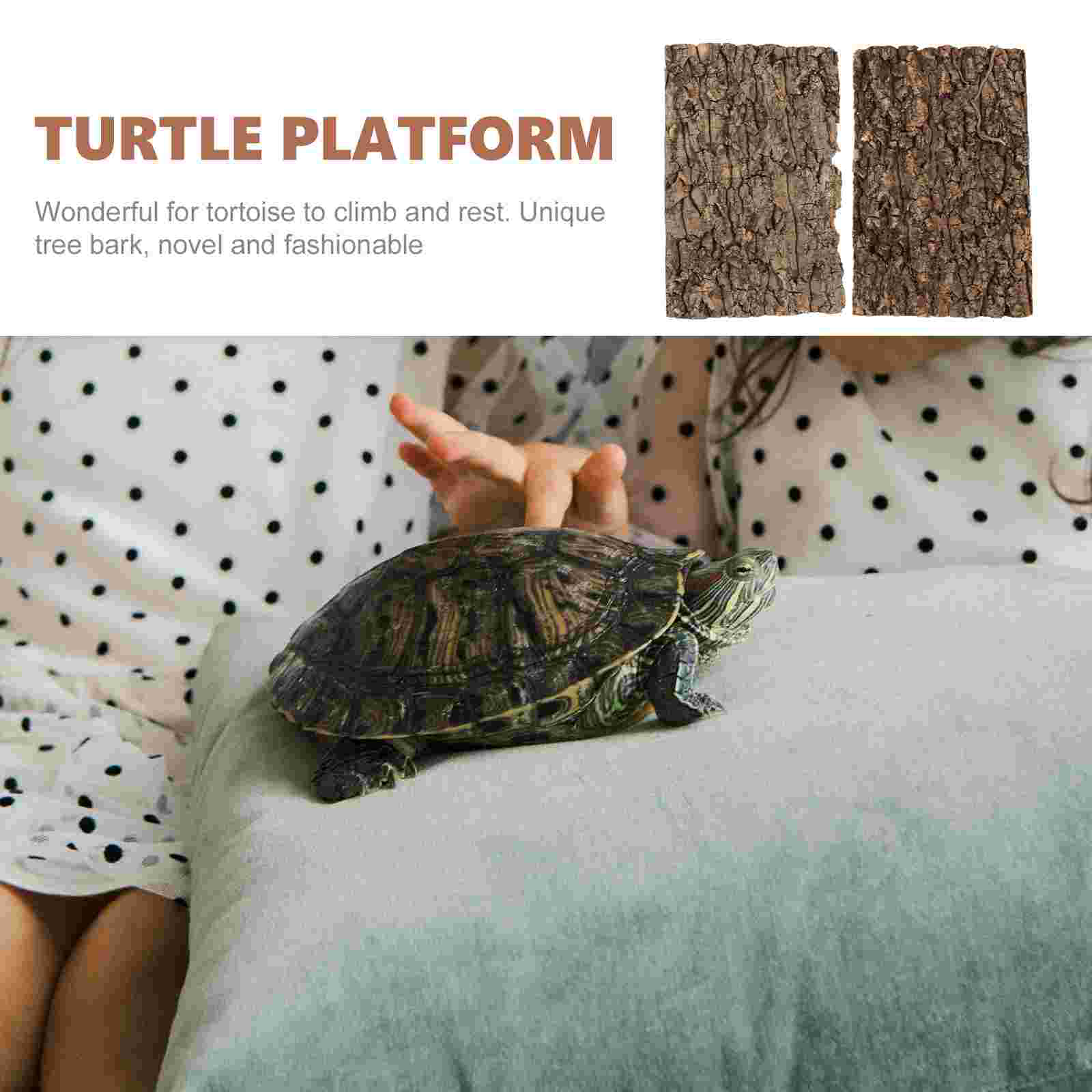 2 Pcs Reptile Bark Fogger Reptisoil Decor Animal Sea ​​turtle Cork for Reptiles Climb Platforms Tree Snake Climbing