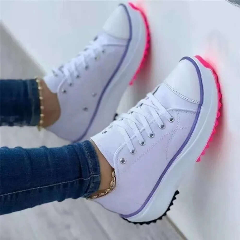 Ddmytiger Party Striped Polka Dot Spring Females New Fashion Summer Casual Plus Sneakers For Women Platform Sport Female Lace Up Tennis Shoes Size Clo