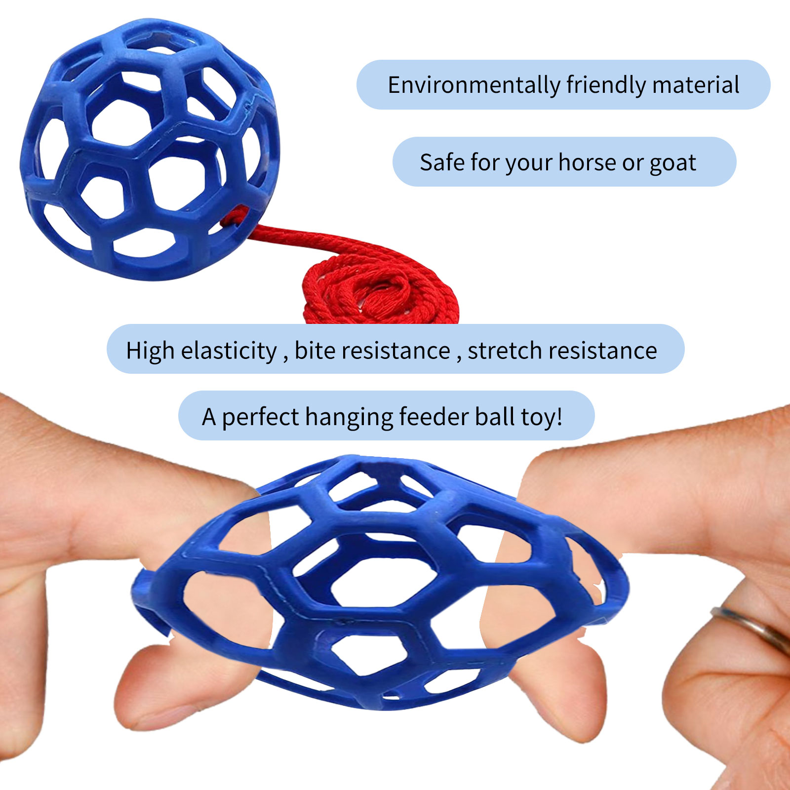 Horse Treat Ball Feeder Toy Hay Ball Hanging Feeding Toy for Horse Stable Stall