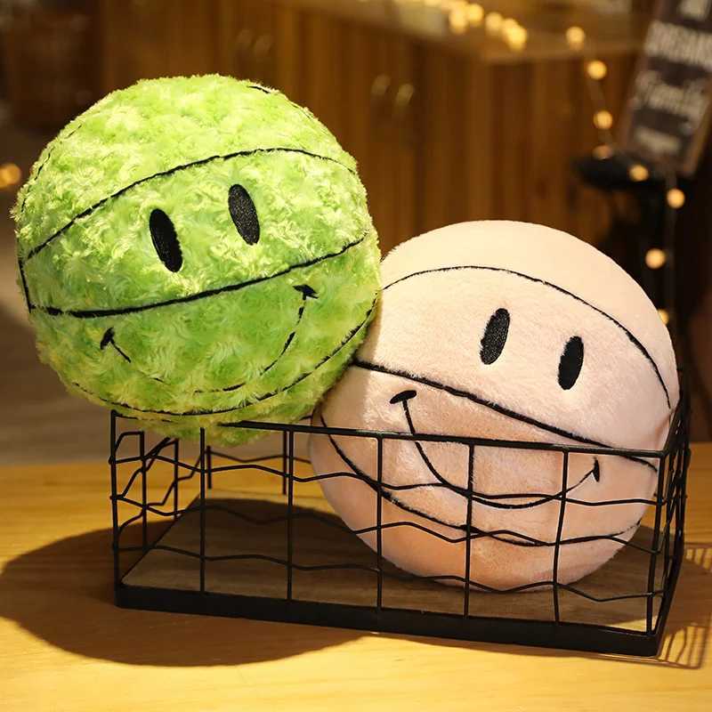 Stuffed Plush Animals 32cm Creative Smile Ball Plush Toy Cute Basketball Pillow Car Home Basketball Doll Ball Ventilation Opening Throwing Doll Pillow