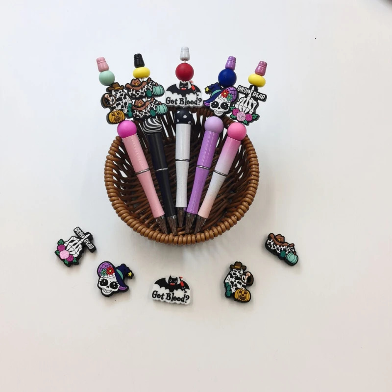 20pcs Silicone Focal Beads Halloween Baby Beads Teething Chew Toys DIY Pacifier Chain Jewelry Bracelet Pens Accessories 240531