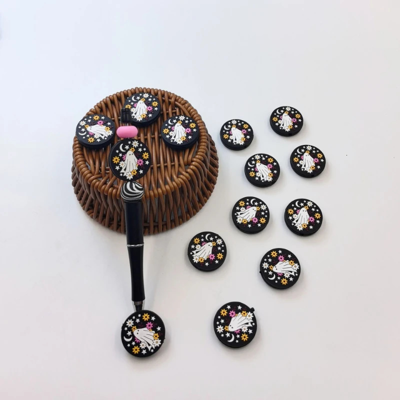 20pcs Silicone Focal Beads Halloween Baby Beads Teething Chew Toys DIY Pacifier Chain Jewelry Bracelet Pens Accessories 240531