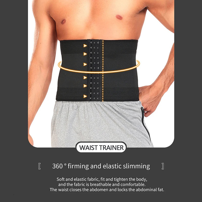 Waist Trainer for Men Tummy Control Girdle Cintas Modeladora Lumbar Support Body Shaper Compression Belt Shapewear 241121