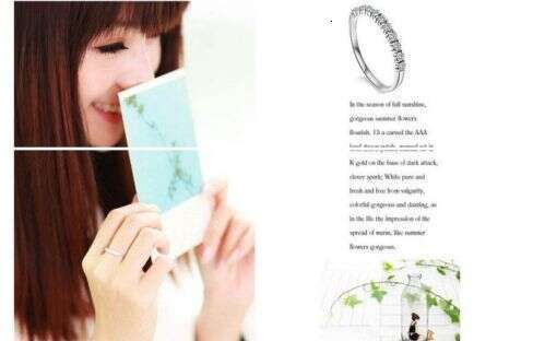 Sterg Sier Wedding Band Ring with White Sapphire Gemstones, Size 4-9 bdba