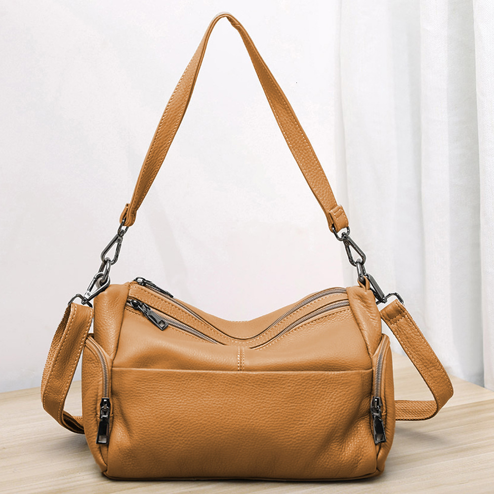 100% top layer cowhide women's shoulder crossbody genuine soft leather armpit bag, mommy bag