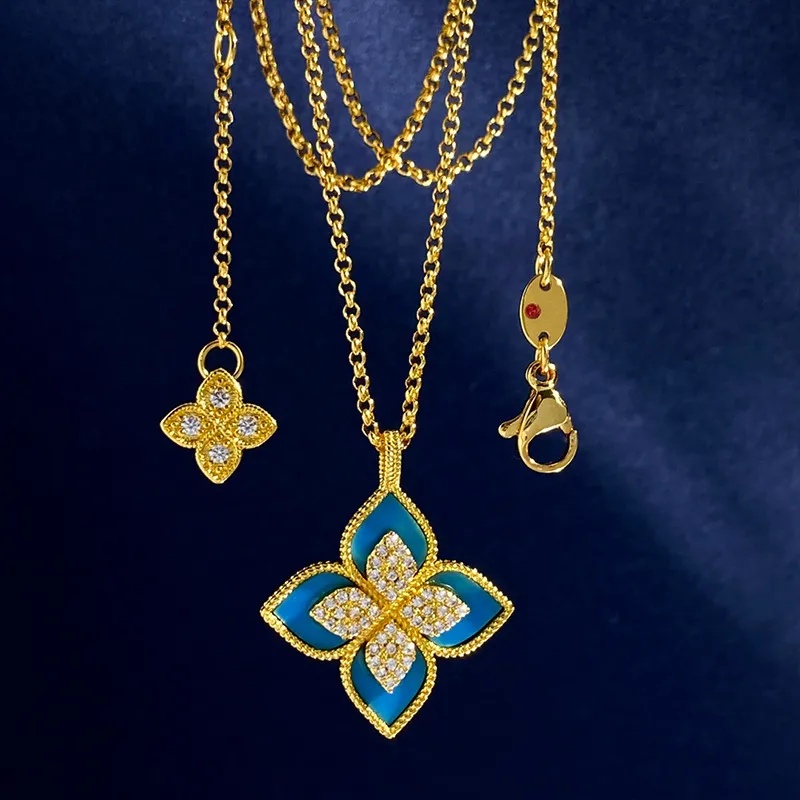 gold necklace for men necklace designer clover necklace mens jewelry moissanite gold chain men fashion classic versatile High end clavicle chain neckl