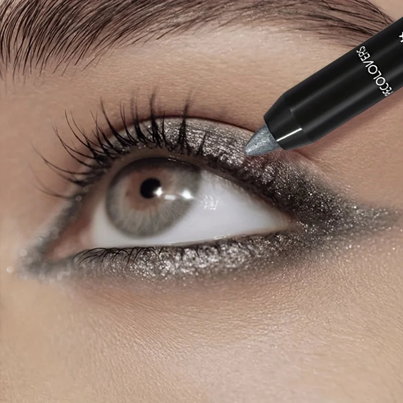 Pearlescent Eyeshadow Pencil Stick Highlight Black Grey Shimmer Eye Shadow Pen with Eyeliner 1pc 241118