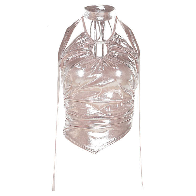 Wind 2023 Spring/Summer New Women's Solid Color Hanging Neck Fashion Sexy Bareback Slimming Small Tank Top