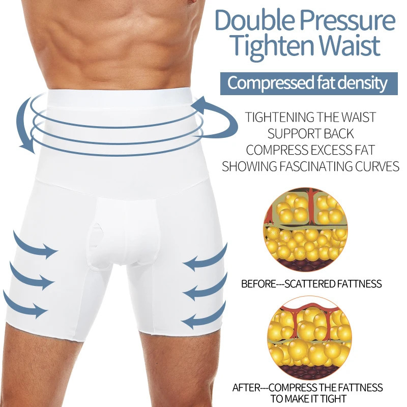 Men Body Shaper Tummy Control Compression Shorts Belly Slimming Shapewear Abdomen Reducer Panties Fitness Boxer Pants Underwear 241121
