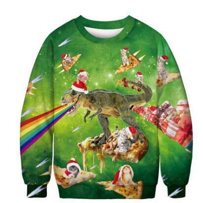 2024 Christmas New Long Sleeve Snowman 3D Digital Printed Casual Round Neck Sweatshirt