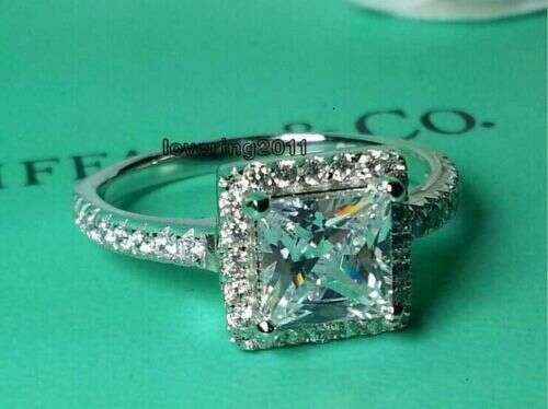 Princess Cut White Topaz Gemstone Gold Filled Wedding Ring Exquisite Desire Size 5-10 Jewelry for Women Lover Gift