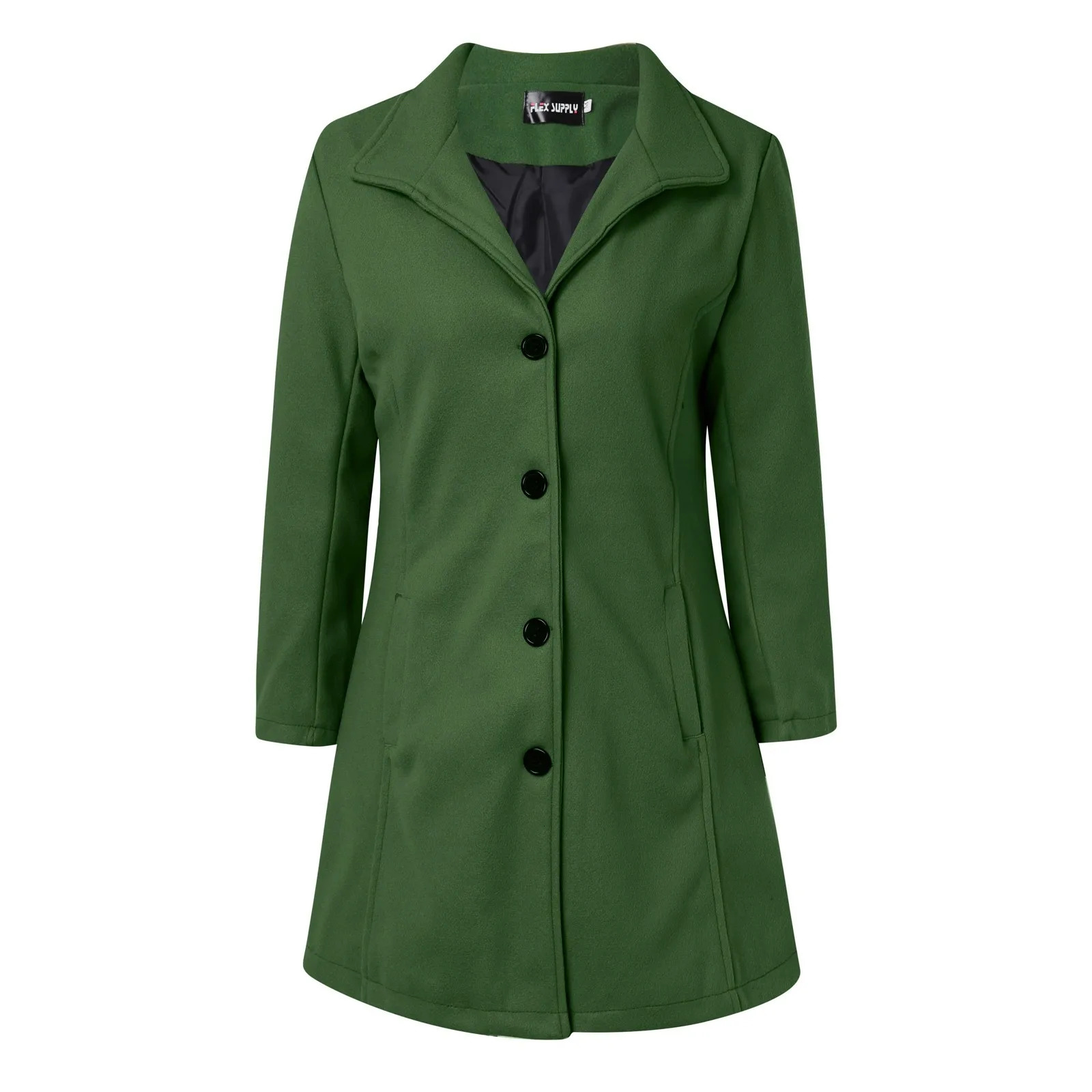 WomenS Autumn And Winter Retro Mid Long Casual Plain Wool Button Coat Womens Spring Windproof Warm Overcoat 241121