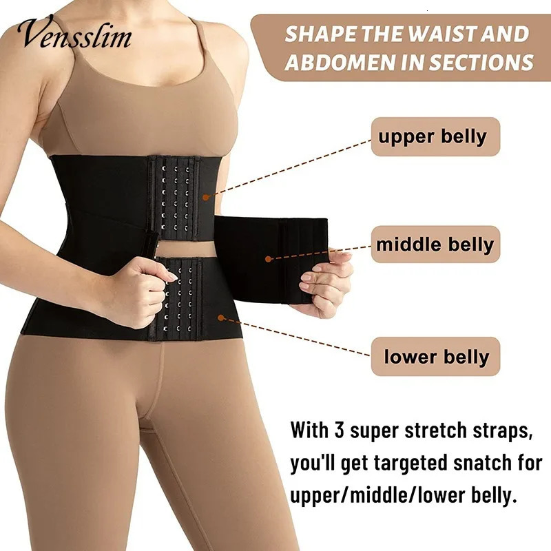 Vensslim XS3XL Body Shaper Waist Trainer Belt Women Weight Loss Reduce Tummy Trimmer Corset Adjustable Workout Girdle Shapewear 241121
