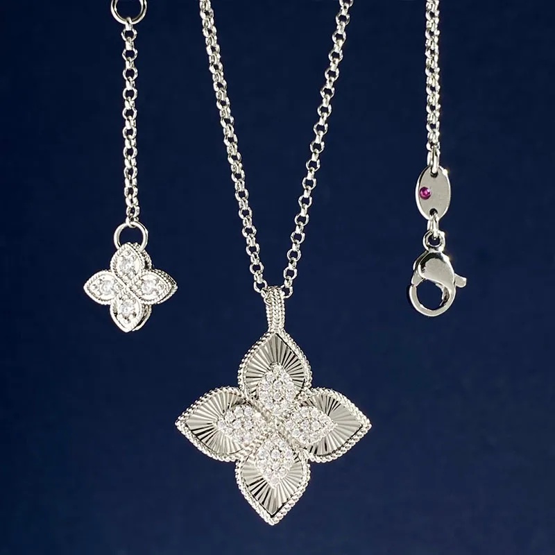 necklaces designer silver necklace womens necklace designer jewelry women pearl mixed color S925 silver plated pendant necklace flower diamonds Valent
