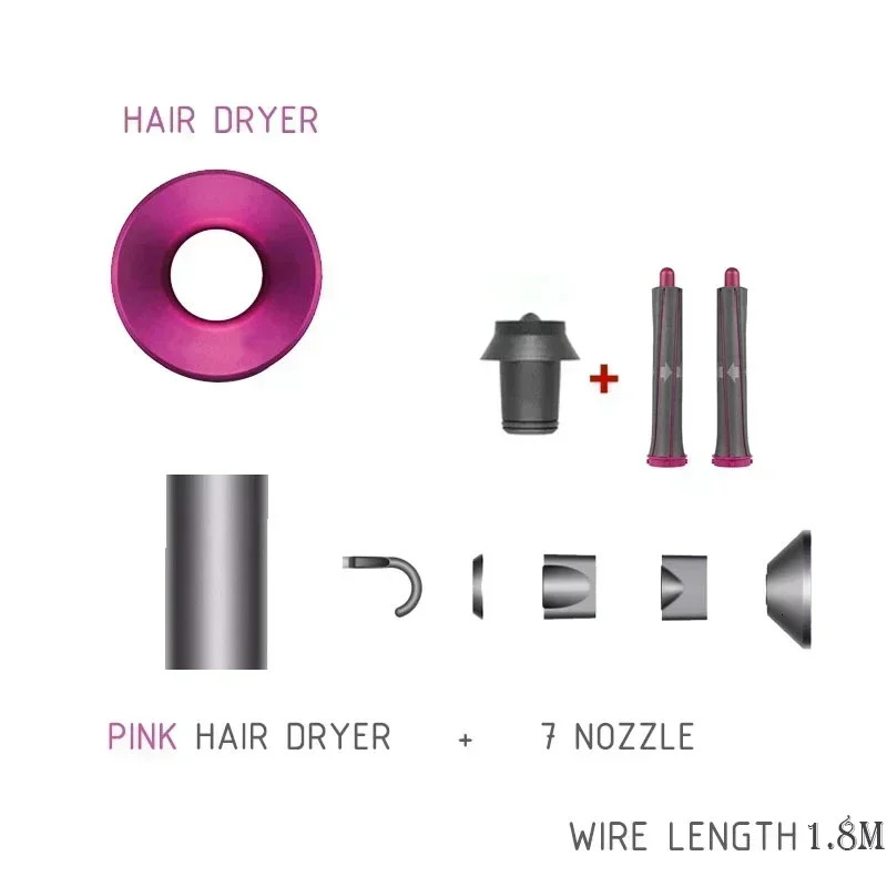 1.8M Leafless Strong Power Blow Dryer Quick Dry Travel Home Hair Styler Negative Ionic Hairdressing Salon Tools