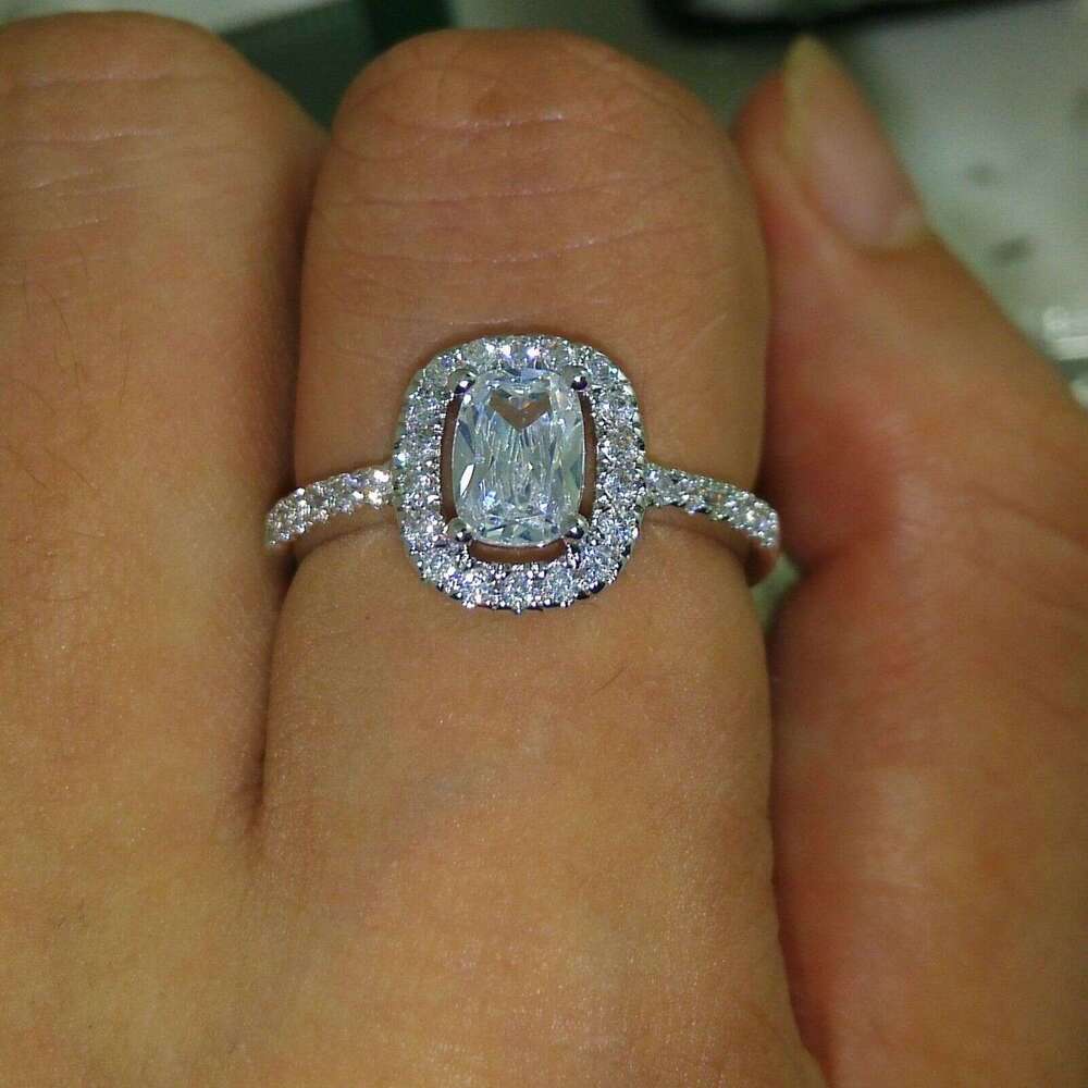 Princess Cut Topaz Diamonique White Gold Filled Wedding Ring 2CT, 5-10 | Love Gift