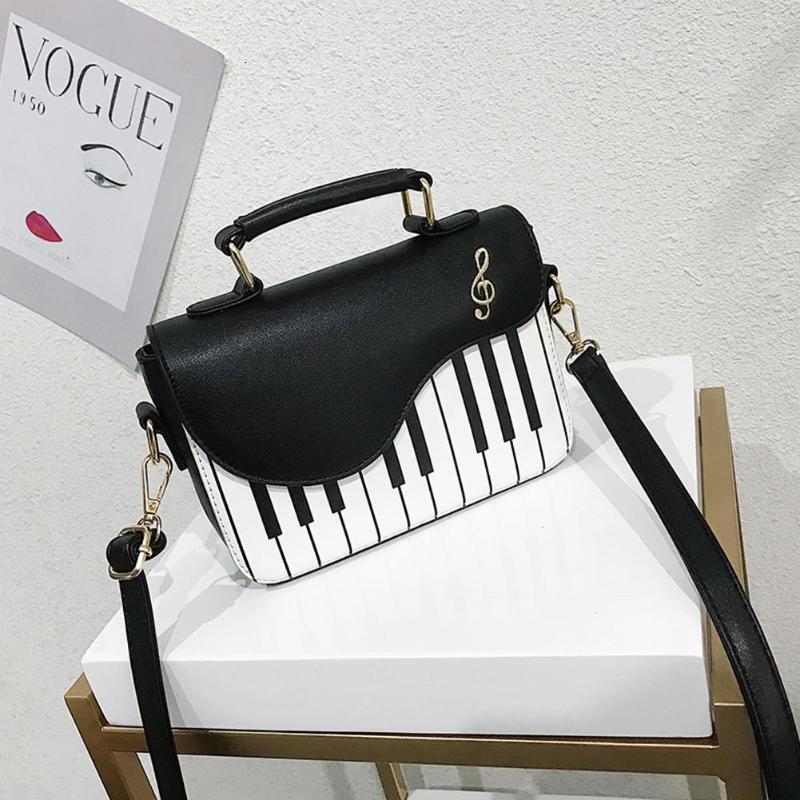 Piano Note Shoulder Bag Small Shoulder Bag Fashionable Contrasting Color Embroidered Small Square Bag Sweet And Personalized Handbag For Girls