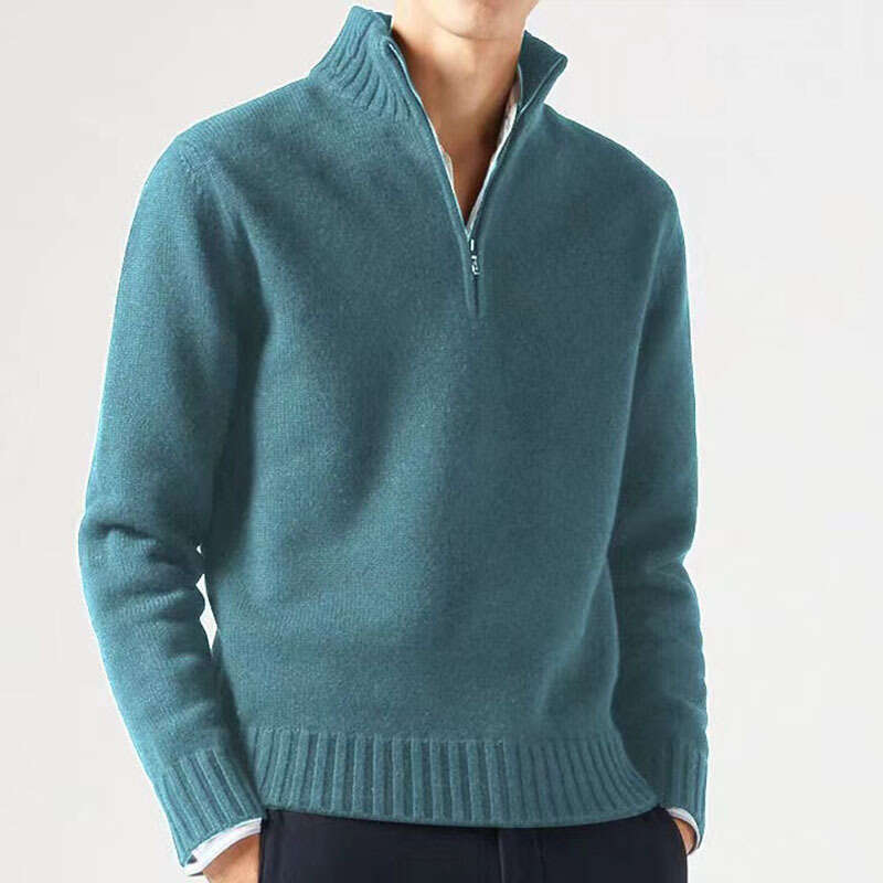 Autumn/Winter Thickened Men's Woolen Warm Knitted Sweater 2024 New Style Stylish and Elegant Clothing