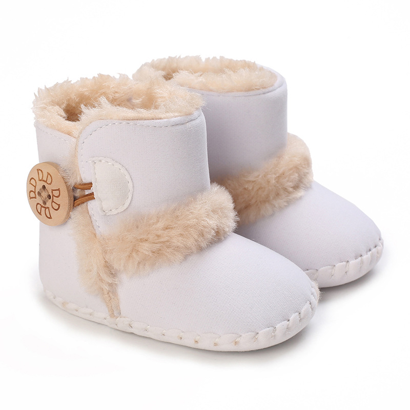 Newborn Baby Fuzzy Winter Boots Fleece Soft Sole Infant Shoes Littlesprouts 0-18 Months Warm First Walkers Toddler Plush Snow Booties