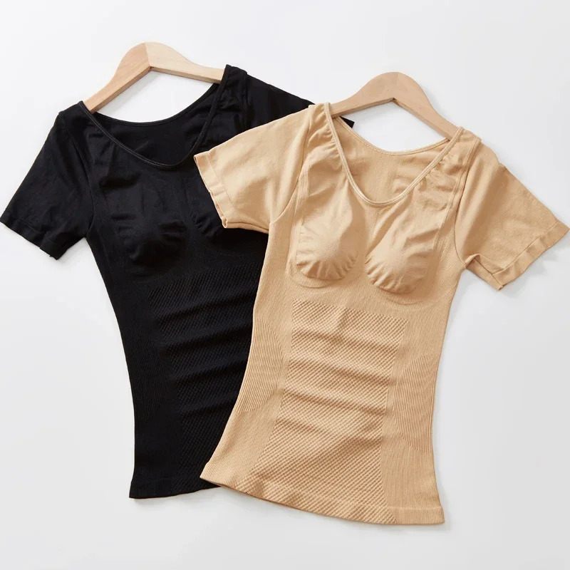 Women Shirts Shapewear Waist Trainer Tummy Control Body Shaper Shaping Tank Tops Slimming Underwear Compression Shirt 241121