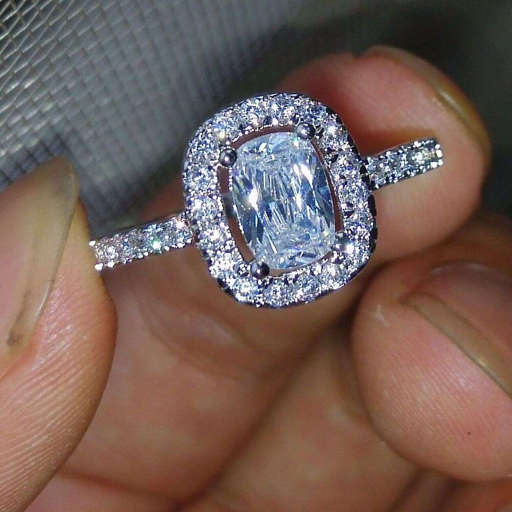 Princess Cut Topaz Diamonique White Gold Filled Wedding Ring 2CT, 5-10 | Love Gift