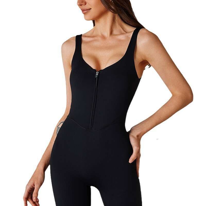 European and American new yoga clothes, nude tight fitting jumpsuit, women's casual trumpet dance fiess jumpsuit