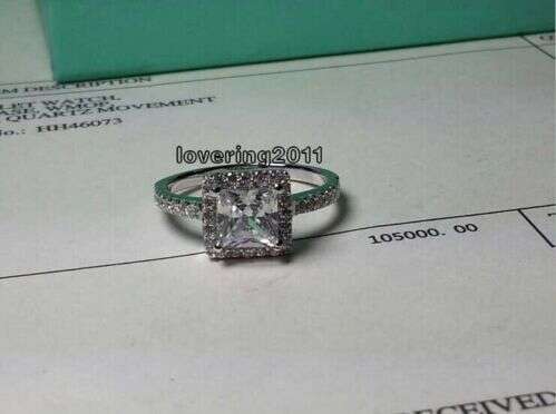 Princess Cut White Topaz Gemstone Gold Filled Wedding Ring Exquisite Desire Size 5-10 Jewelry for Women Lover Gift 9510