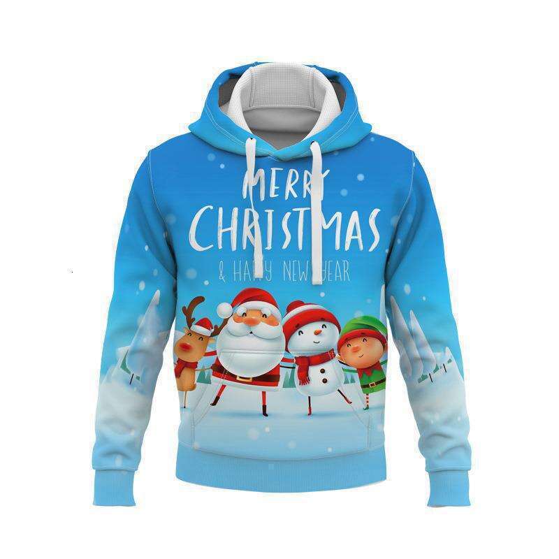 2024 Autumn/Winter Santa Claus Cute for Men and Women 3D Digital Printed Hoodie