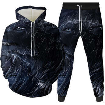 New Spring and Autumn Couple Set Burger French Fries 3D Digital Printing Hoodie Pants