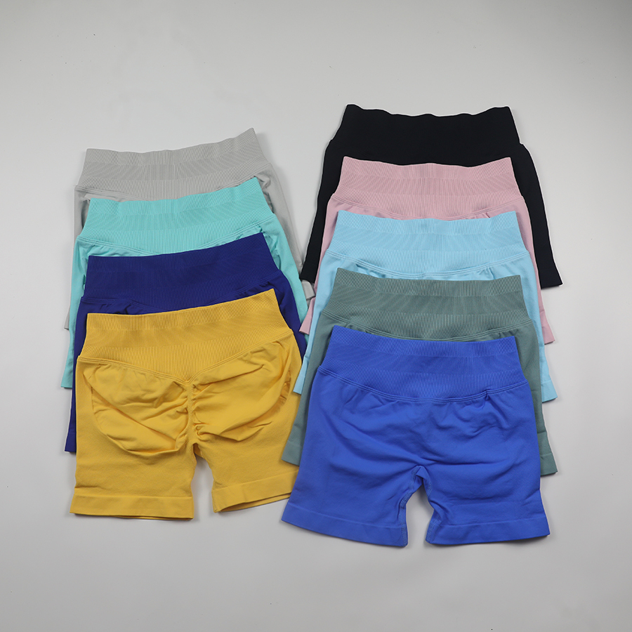 4.5'' Impact Seamless Low Ribbed Waistband Gym Scrunch Bum Yoga Booty High Stretch Running Bike Shorts