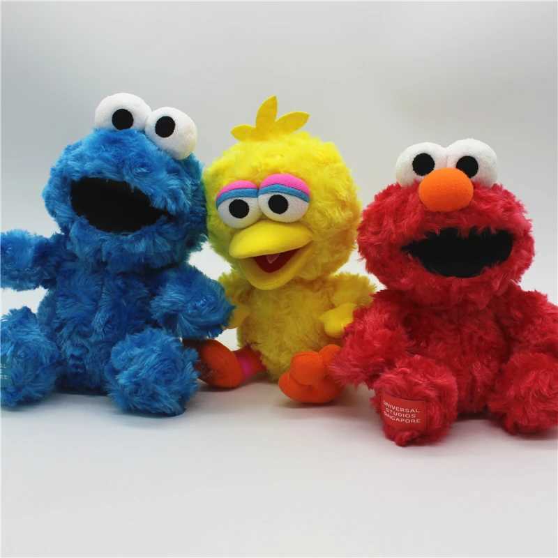 Plush Dolls 1 classic Elmo biscuit 15 cm monster big bird plush toy soft filled animal childrens educational toy Q241130