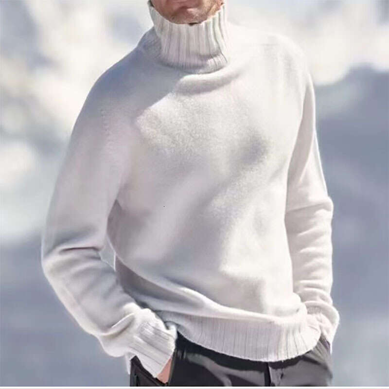 autumn winter hot men's base knitted high neck warm casual woolen sweater, 2024 new style, chic and elegant clothing