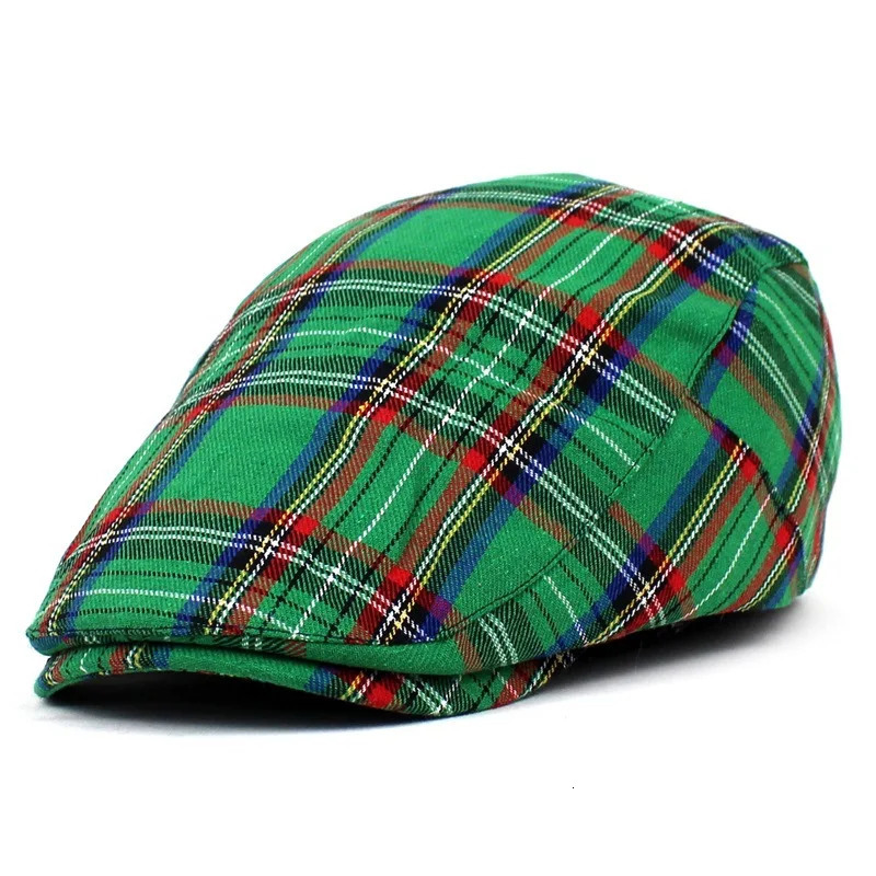 Beret British Plaid ed Cap sboy Colorful Style Women Mens Forward Hat 241125