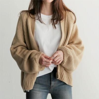 Winter new lazy style cardigan wool sweater, well-known online sweater, women's loose Korean version short knitted sweater jacket trend