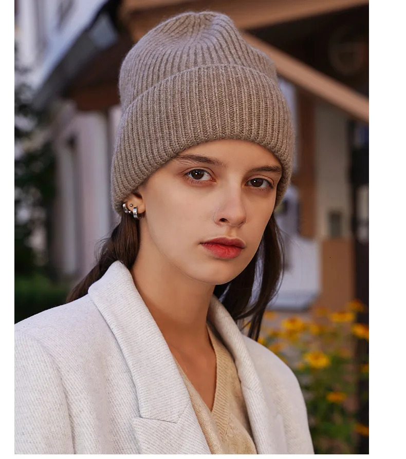 Naizaiga 100 cashmere Cashmere knitted hat without eaves for lovers boy girl SN751 241125