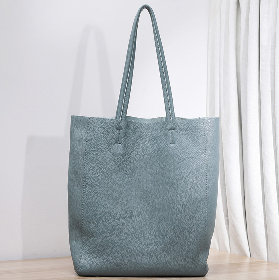 Head layer cowhide large capacity women's tote bag, genuine leather soft leather, artistic style Korean version, simple shoulder bag