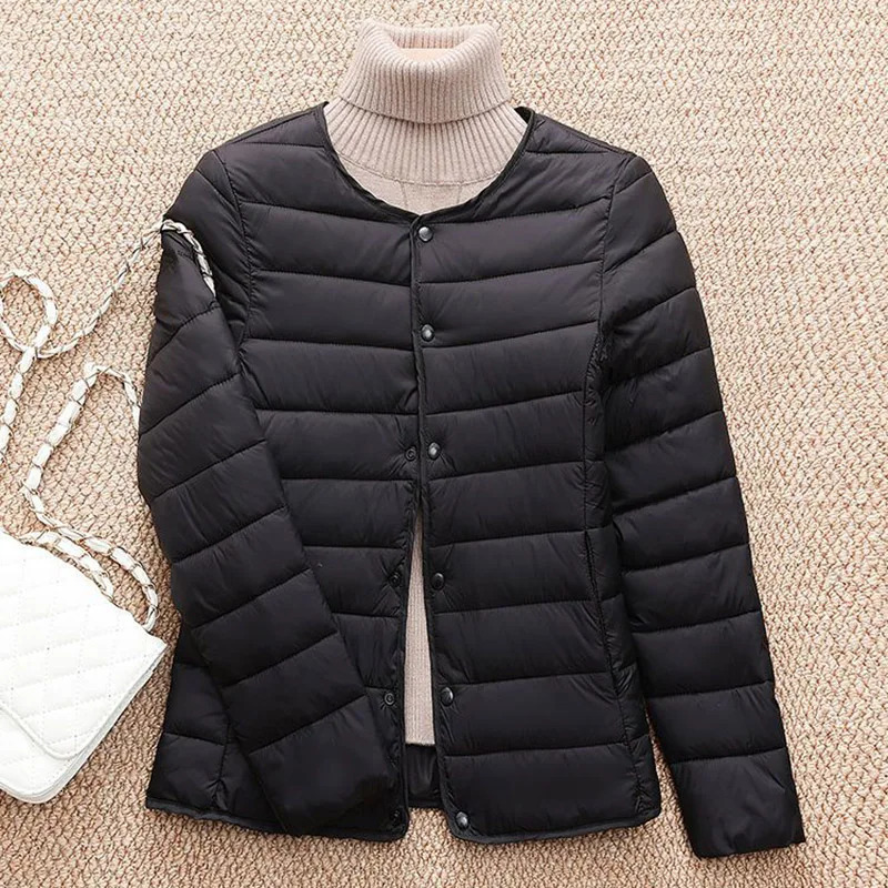 Autumn Winter Thin Light Liner Warm Parka 2024 Lightweight Short Down Cotton Jacket Woman All Match Padded Coats 241125