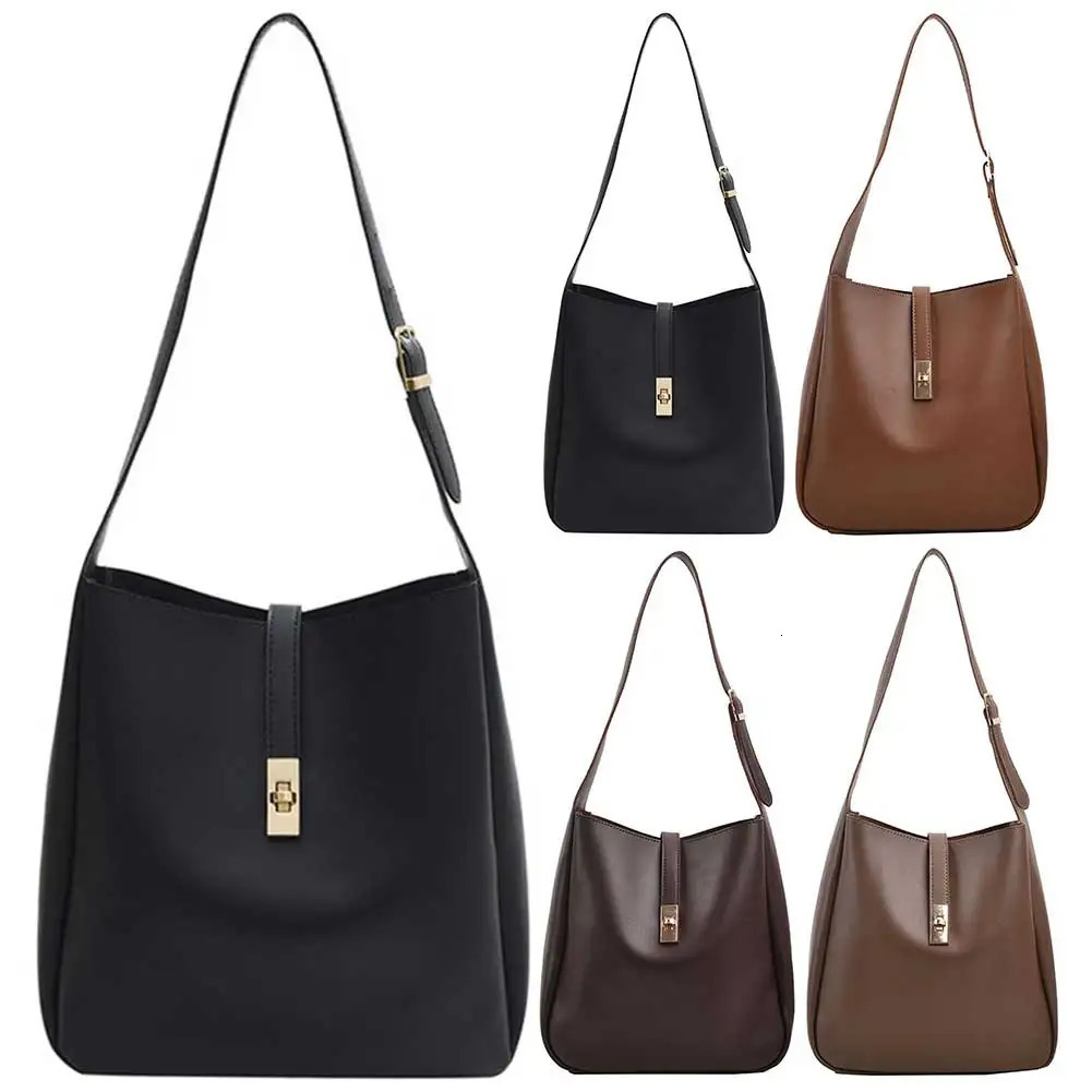 Women Shoulder Bag Solid Color PU Leather Trendy Tote Bag Adjustable Strap Underarm Bag Everyday Bag for Work Shopping Travel 241201