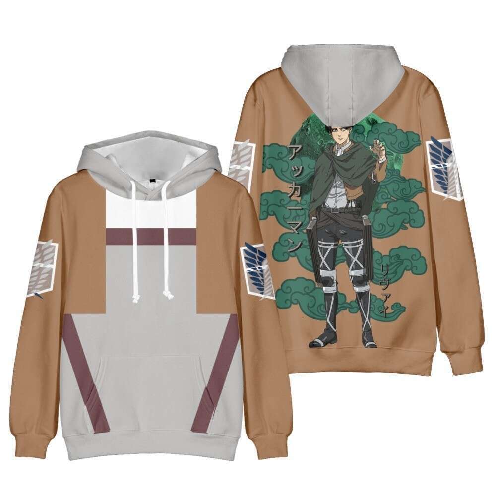 Autumn winter new attacking giant 3D digital printed for men and women anime peripheral hooded casual hoodie