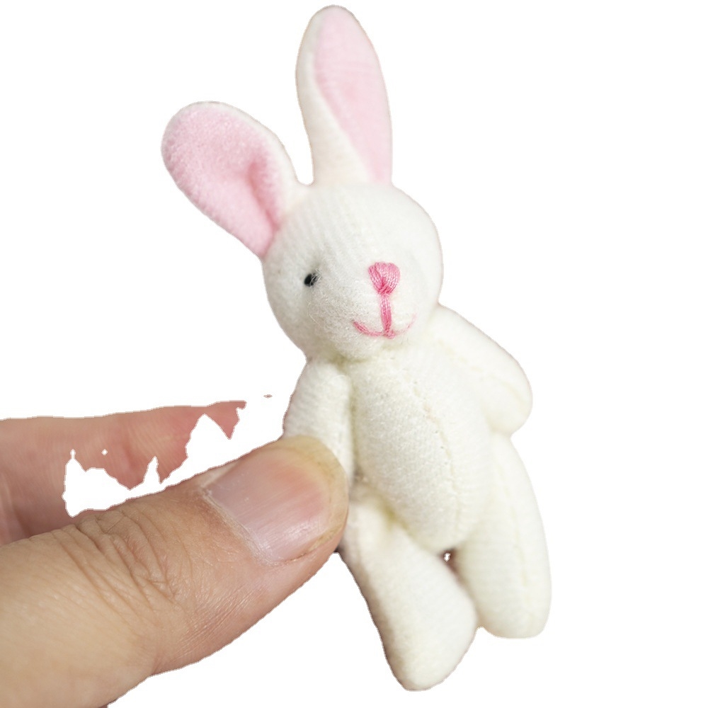 Wholesale 100pcs High Quality 6cm Soft Mini Plush Rabbit Bear Dollhouse Miniature Accessories Animal Toy Furniture For Doll Home Decoration